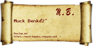 Muck Benkő névjegykártya
